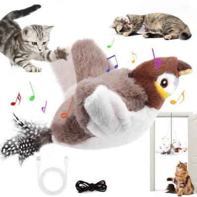 Produktbild von Interaktives Vogelspeilzeug für Katzen mit Bewegung und Geräuschen