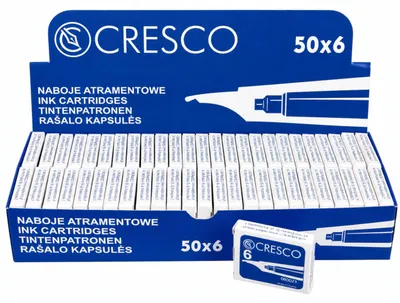 Zdjęcie produktu dla Wkłady z niebieskim atramentem do piór wiecznych 6 szt. Cresco Sadpex