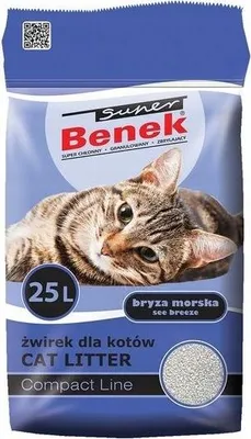 Productafbeelding van SUPER BENEK Compact kattenbakvulling, bentoniet, zeebries, 25 liter