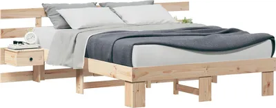 Obrázek produktu pro vidaXL Rám postele s čelem hnědý 140 x 200 cm borovicový masiv