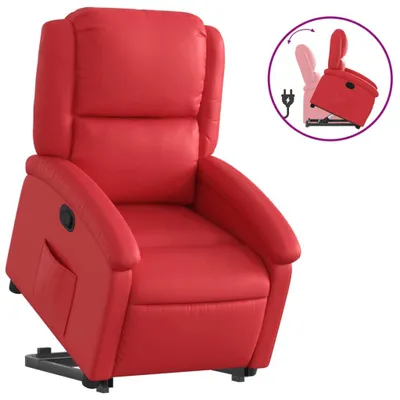 Produktbild von Relaxsessel mit Aufstehhilfe Rot Kunstleder
