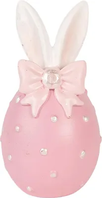 Produktbild von Clayre & Eef Dekorationsfigur Ei Ø 6x12 cm Rosa Kunststoff