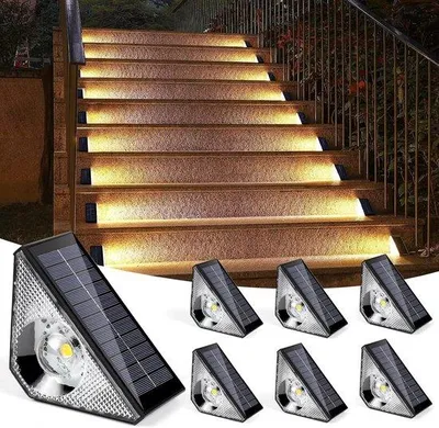 Immagine prodotto di Lampada da esterno a energia solare con sensore di movimento (set da 4), con luce calda (3000K), ideale per illuminare vialetti, e lampada LED da esterno IP65, adatta per giardini, terrazzi, garage, scale e ingressi.