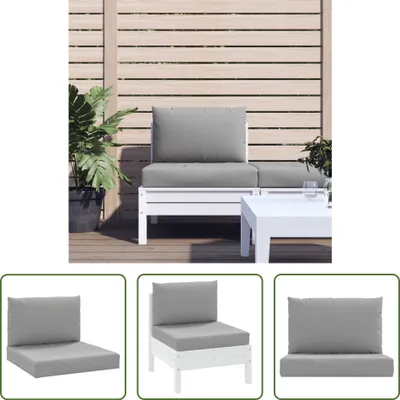 Produktbild von The Living Store Palettenkissen 2-tlg. Grau Oxford-Gewebe