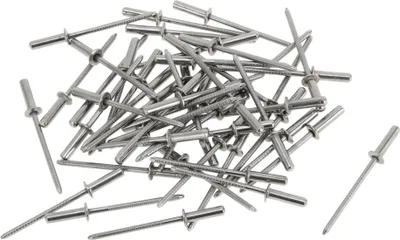 Produktbild von Kuppelkopf Geschlossene Dichtungsnieten 3,2mm Griffdurchmesser 12mm Grifflänge 6mm Flanschdurchmesser Edelstahl silberfarben 50 Stück