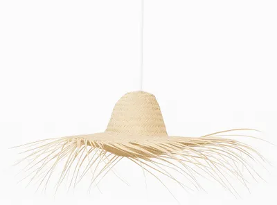 Obrázek produktu pro Závěsné svítidlo Toluca | Boho závěsná lampa z palmového listu 50 cm přírodní