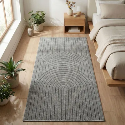 Immagine prodotto di Carpetsale24 Tappeto da Esterno Design Boho Moderno Effetto 3D Resistente ai Raggi UV Ideale per Terrazza Soggiorno Cucina, Dimensioni: 80x150 cm