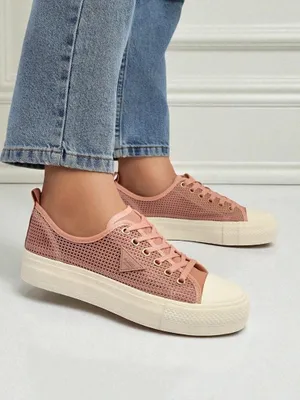Produktbild von Damen Turnschuhe Afrodyta Rosa – atmungsaktive rosa Stoffschuhe für den Sommer, Größe 36
