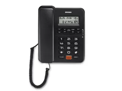 Produktbild von Brondi Schwarzes DECT-Tischtelefon mit Freisprecheinrichtung und LCD-Display