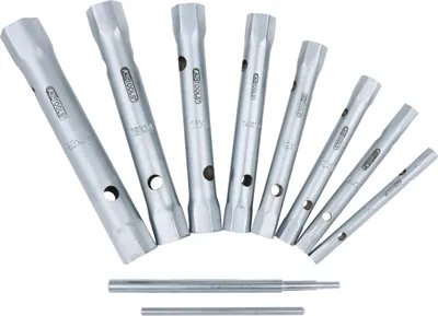 Zdjęcie produktu dla KS Tools 518.0900, Stal nierdzewna, Stal chromowo-wanadowa, Prosty, 6,8,9,10,11,12,13,14,16,17,18,19,20,22 mm, 920 g, 10 szt.