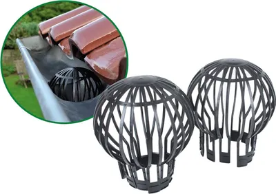 Produktbild von Garden Pleasure 504390 Fallrohrfilter 'Garden Pleasure' 2er Set, schützt vor Verstopfungen, für Dachrinnenabläufe