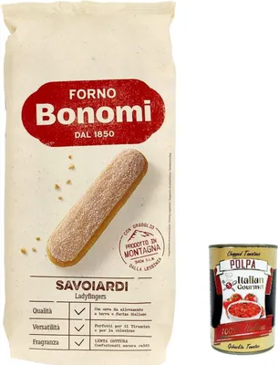 Produktbild von 12x Italienische Löffelbiskuits, Savoiardi, Ladyfingers, für Tiramisu, biscuits cookies kekse 400g + Italian Gourmet polpa 400g