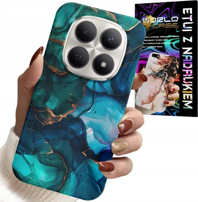 Zdjęcie produktu dla Etui Do Xiaomi Note 15 4G 5G - Niebiesko Zielony Marmurek Plecki Wzory