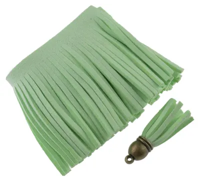 Produktbild von Vintageparts Fransenband für Quasten VeloursKunstleder mint 20cm