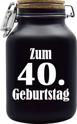 Produktbild von Spardose Geld Geschenk Ideen 40. Geburtstag Schwarz Größe XXL 3 Liter