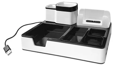 Produktbild von MONOLITH Desk Organizer 3 USB Ladeanschlüsse schwarz/weiß
