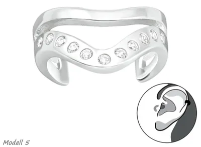 Produktbild von Ear Cuff Ohrklemme Silber 925: Ohrring ohne Loch Modell 5