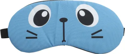 Produktbild von Schlafmasken, Weiche Schlafmasken, Cartoon Katze Reise Schlafbrille, Atmungsaktive Nachtmasken, Hellblau