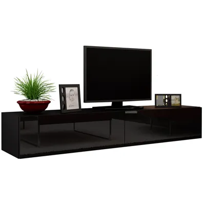 Obrázek produktu pro Komoda RTV 180 GOVI VG1D černá / černý lesk