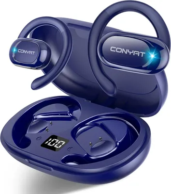 Open Ear Headphones mit ENC, 58H Spielzeit, Bluetooth Kopfhörer mit Mikrofon/LED-Anzeige, IPX7 Kopfhörer Sport, Pendler/Sport Bluetooth 5.4 Ohrhörer