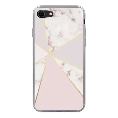 Produktbild von MuchoWow® Handyhülle Schutzhülle Hülle für iPhone SE 2022 Marmor - Gold - Rosa Silikon Softcase Handy Hülle - Schutzhülle