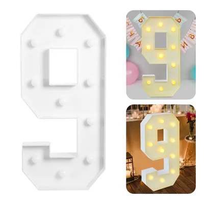 Obrázek produktu pro Svítící číslo LED party dekorace (tvar: 9) 100*48cm číslo s žárovkami