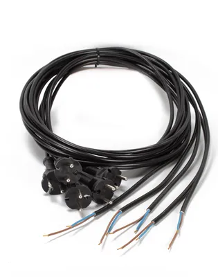 Produktbild von 5 x Kabel K6A-5 schwarz Stecker H05VV-F 2x1.…