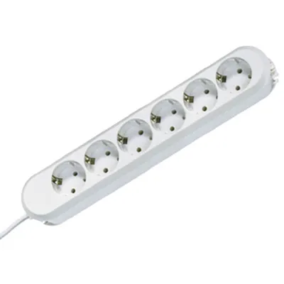 Image de Prise de table Bachmann SMART, 6 prises, câble d'alimentation de 3,0 m, blanche, 1 pièce.
