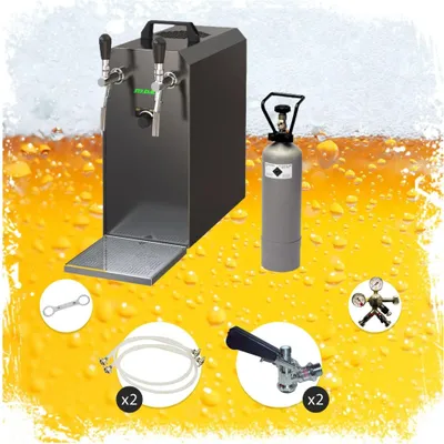 Immagine prodotto di Impianto per Birra alla Spina STREAM 50 Kit Completo, Raffreddore a Flusso a 2 Linee, 55 l/h, Raffreddore a Secco