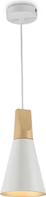 Produktbild von Maytoni Bicones Pendelleuchte P359-PL-140-W 1xE27, Weiß, aus Metall und Holz, exkl. Leuchtmittel