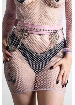 Produktbild von Killstar Kunstleder Taillengürtel - Curses Pastel Pink 3XL/4XL