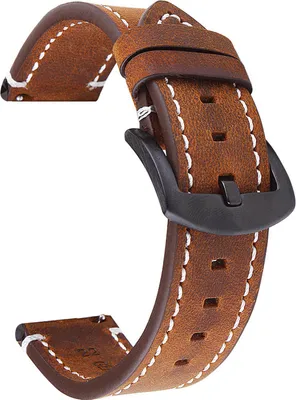 Produktbild von Set 18 mm 19 mm 20 mm 22 mm 24 mm Uhrenarmband Retro verstellbar universell verschleißfest bequemer Ersatz mit Federstegen Echtleder-Uhrenarmband für den täglichen Gebrauch-Dunkelbraun,20mm