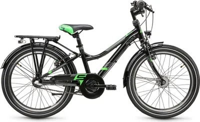 Produktbild von 20 Zoll Kinderfahrrad, 3-Gang, Jungenfahrrad, S’COOL troX, ab 6–9 Jahre, 115–130 cm, Schwarz/Neongrün