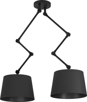 Produktbild von EGLO Hängelampe Pistunio, Pendelleuchte Esstisch höhenverstellbar, Esszimmerlampe 2-flammig aus Textil und Metall in Schwarz, Hängeleuchte mit E27