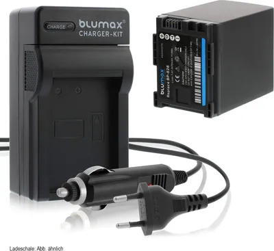 Produktbild von 1x Akku + Lader für Canon BP-828 BP827 HF-G30 XA20 XA25  2670 mAh (7,4V)