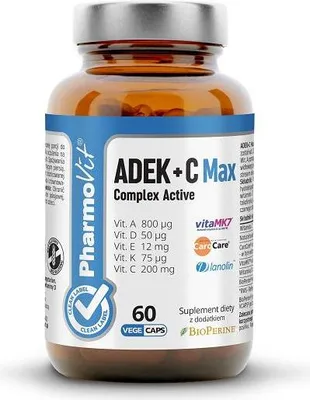 WITAMINA ADEK + WITAMINA C COMPLEX BEZGLUTENOWE 60 KAPSUŁEK - PHARMOVIT (CLEAN LABEL)