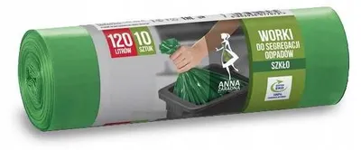 Zdjęcie produktu dla AZ Worki do segregacji odpadów SZKŁO 120L 10szt zielone