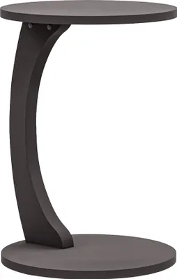 Produktbild von Beistelltisch ’Holeby’ Kaffetisch C-Form mit Rollen rund 56 x Ø 38 cm Grau