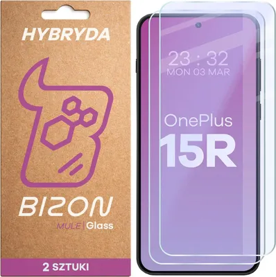 Produktbild von 2x Flexibles Hybridglas für OnePlus 15R, Bizon Glass Mule Duo