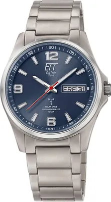 ETT Eco Tech Time EGT-11602-31M Funk-Solar Herrenuhr Everest Gents Titan/Blau 1