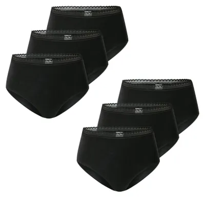 Produktbild von Schiesser Damen Midislip 6-Pack Modern Multipacks - schwarz - Größe 48