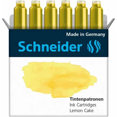 Immagine prodotto di Schneider 166125 6x Pastell Tintenpatronen für Füller Lemon Cake