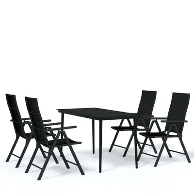 Produktbild von vidaXL 5-tlg. Garten-Essgruppe Schwarz