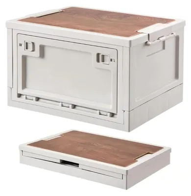Produktbild von Camping-Aufbewahrungsbox mit Deckel, 30 l faltbare Kunststoff-Aufbewahrungsbox, Kofferraum-Organizer für Camping, Auto-Aufbewahrungsbox, 41,5 x 29,5 x