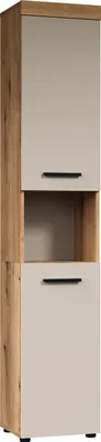 Produktbild von trendteam Bad Ivrea Hochschrank, Evoke Oak Melamin/Kaschmir Melamin, B/H/T ca. 36/184/31 cm