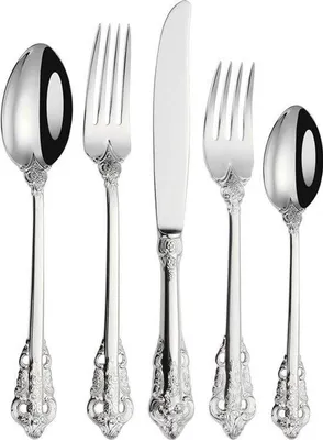 Immagine prodotto di Posate in argento per 4 persone, 20 pezzi, 18/10 lucide, argento raffinato lucido, acciaio inossidabile, lavabili in lavastoviglie