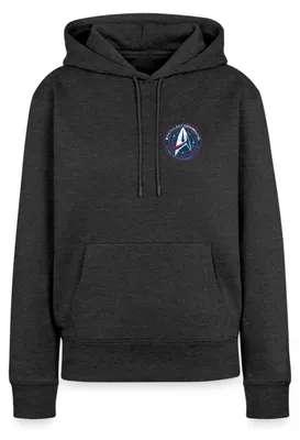 Produktbild von Spreadshirt Star Trek Discovery Abzeichen Sternenflotte Klein Damen Premium Hoodie, XL, Anthrazit meliert