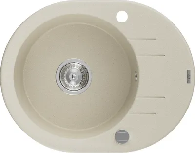 Produktbild von Mexen Kevin Granitspüle mit einem Becken und einer Abtropffläche 586 x 458 mm, Beige, Siphon chrom - 6517581005-69