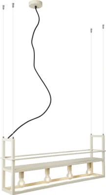 Produktbild von QAZQA - Industrie I Vintage I Industrie I Vintage I Hängelampe I Pendellampe I Pendelleuchte Beige 4-flammig-Lichter - Cage Rack I Wohnzimmer I Schlafzimmer - Stahl Rechteckig - LED geeignet E27