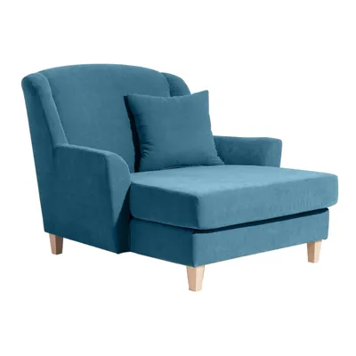 Produktbild von Max Winzer Big-Sessel inkl. 1x Zierkissen 55x55cm Judith - Velourstoff petrol - Maße: 136 x 142 x 107 cm